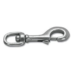 Campbell T7631324 Snap Hook Stainless Steel Swiveling Round Eye Bolt 3-8 Inch Hook Opening 3-3-32 Inch Length 180 lb