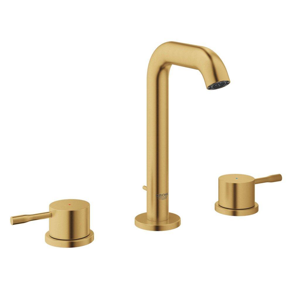 GROHE GROHE 20297GNA Essence 8 Widespread Two Handle Bathroom Sink Faucet M-Size Brushed Cool Sunrise