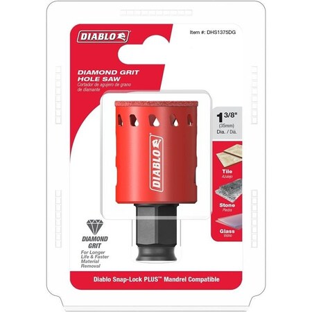 DIABLO Diablo DHS1375DG Diamond Grit Hole Saw 1-3/8 in No Pilot Bit