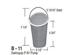 Aladdin B-11 Basket for Swimquip P-61 Pump