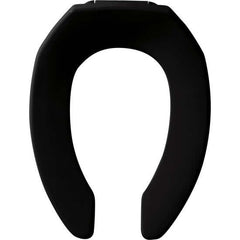 Bemis 1955CT 047 Commercial Heavy Duty Open Front Toilet Seat Plastic Black Elongated