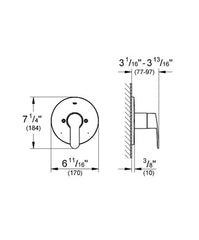 GROHE 19572002 EUROSTYLE COSMOPOLITAN PBV TRIM SHW. US