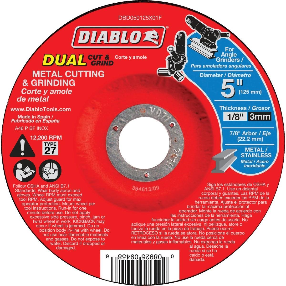 DIABLO DBD050125X01F GRINDING & CUT OFF WHEELS