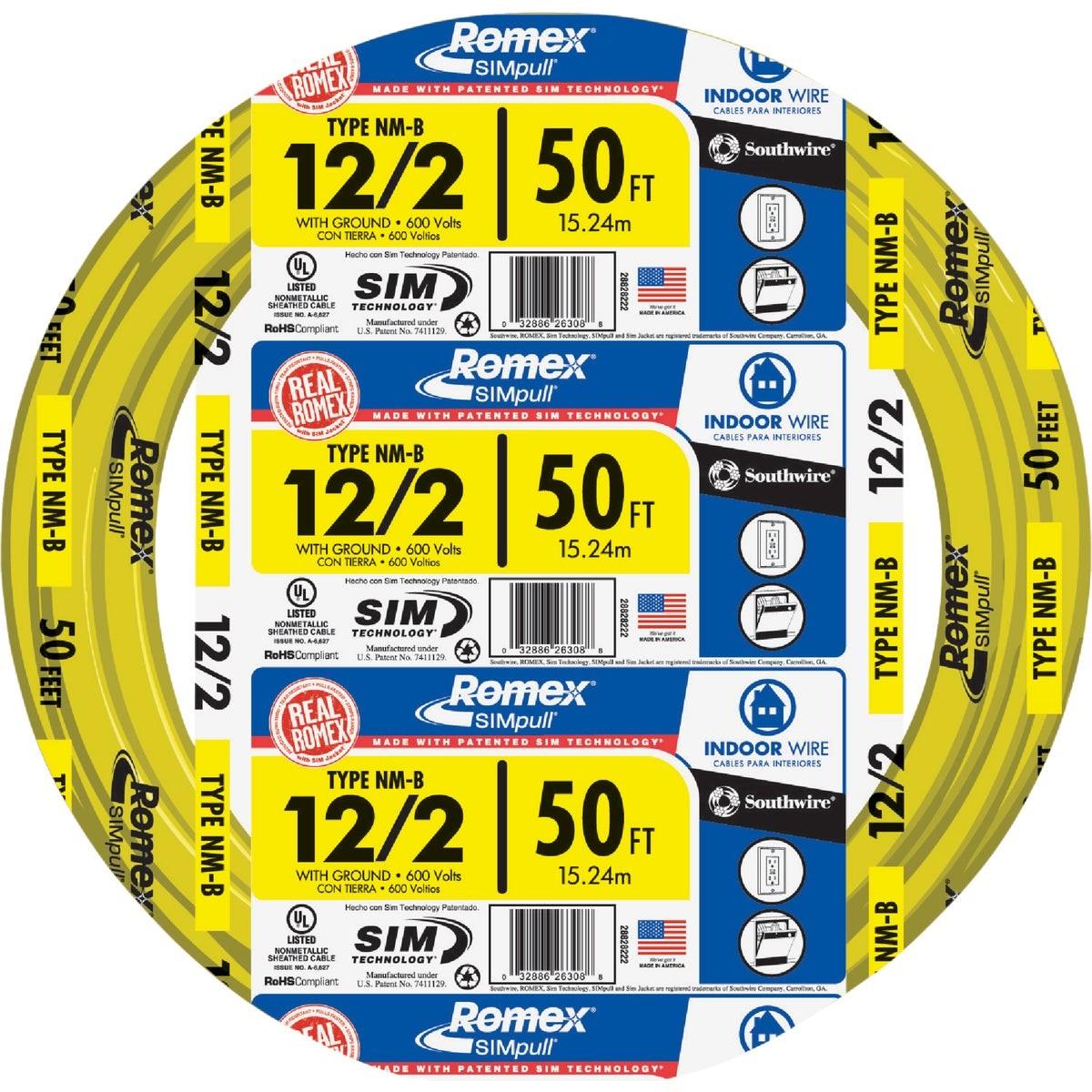 Romex 28828222 50 Ft. 12/2 Solid Yellow NMW/G Electrical Wire – Voomi ...