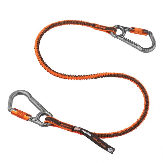 Ergodyne 19828 Ergodyne 3118F(X) 15 lb. Orange Standard Tool Lanyard with Dual Locking Carabiner