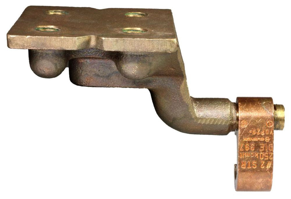 BURNDY BURNDY YGF294N Compression Grounding Plate Copper 4-Hole Accommodates #2 AWG - 250 kcmil