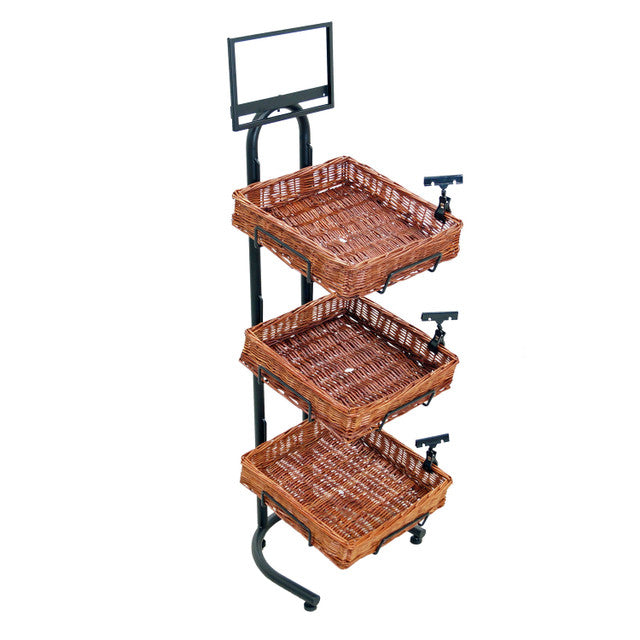 ALLPOINTS Willow Basket Display 3 Tier Rack for AllPoints 12119