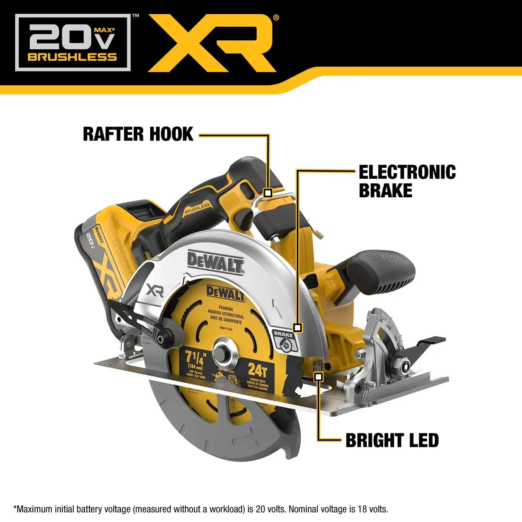DEWALT Dewalt DCS590WW1 20V Max 7 1/4 Inch Circsaw TL Kit