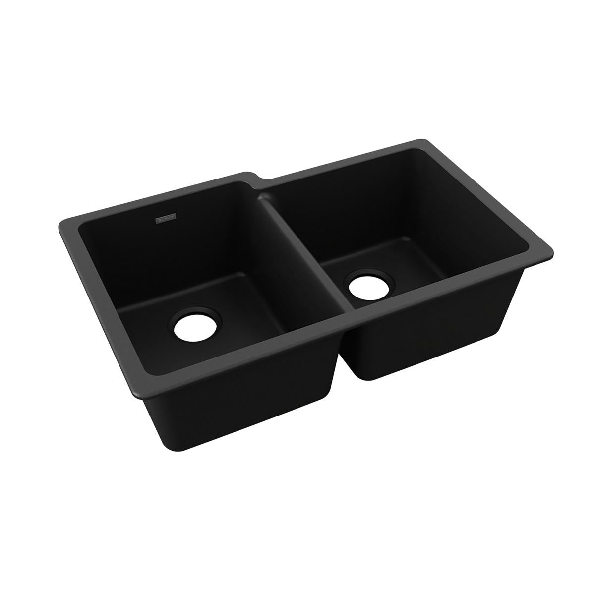 BSC PREFERRED Bsc Preferred ELGU250RBK0 Undermount Sink Black Double Bowl