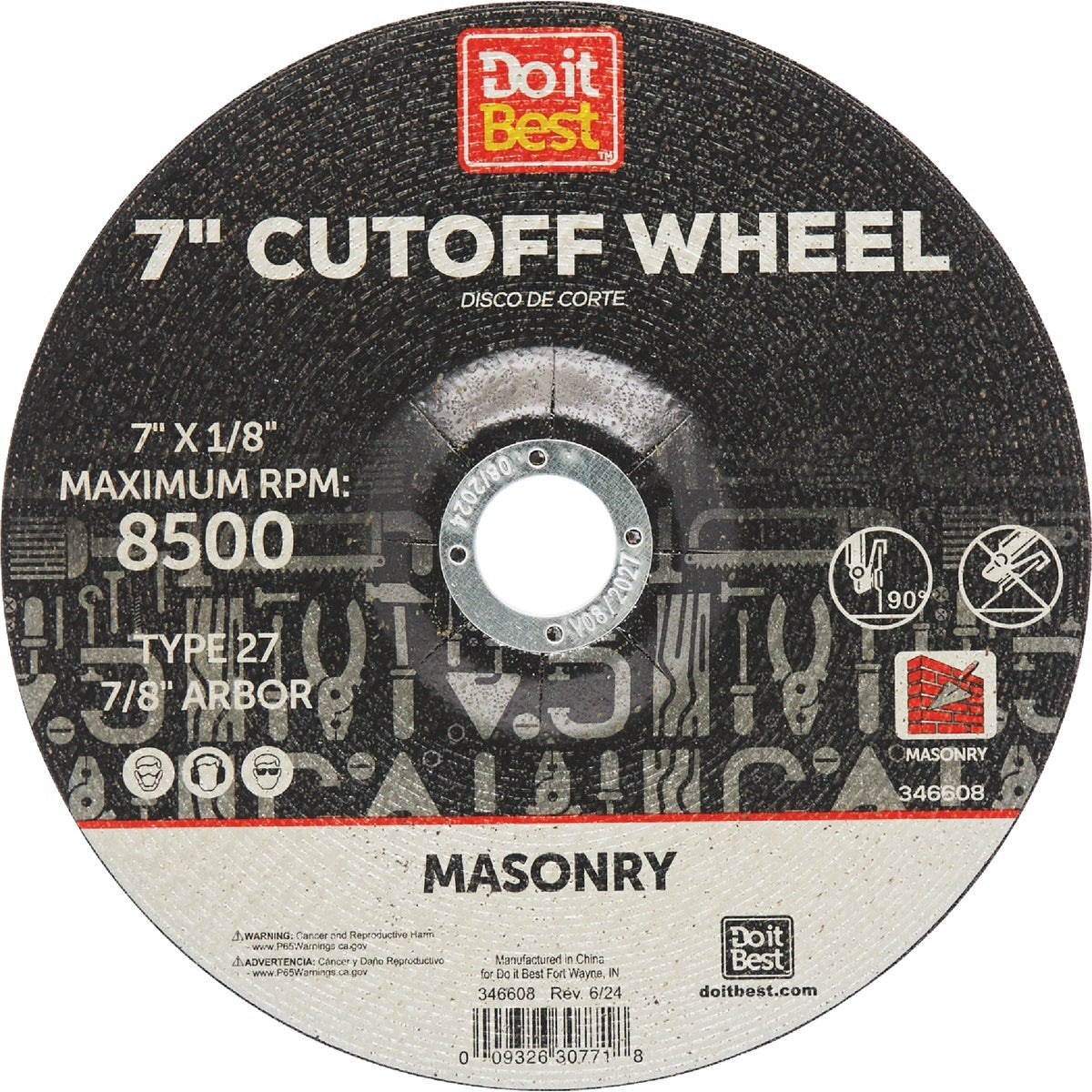 BSC PREFERRED Bsc Preferred TK-CW-007 Masonry Cutoff Wheel 7 Inch