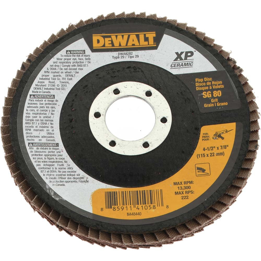 DEWALT Dewalt DWA8282 Flap Disc 80 Grit Ceramic Type 29 4.5 in