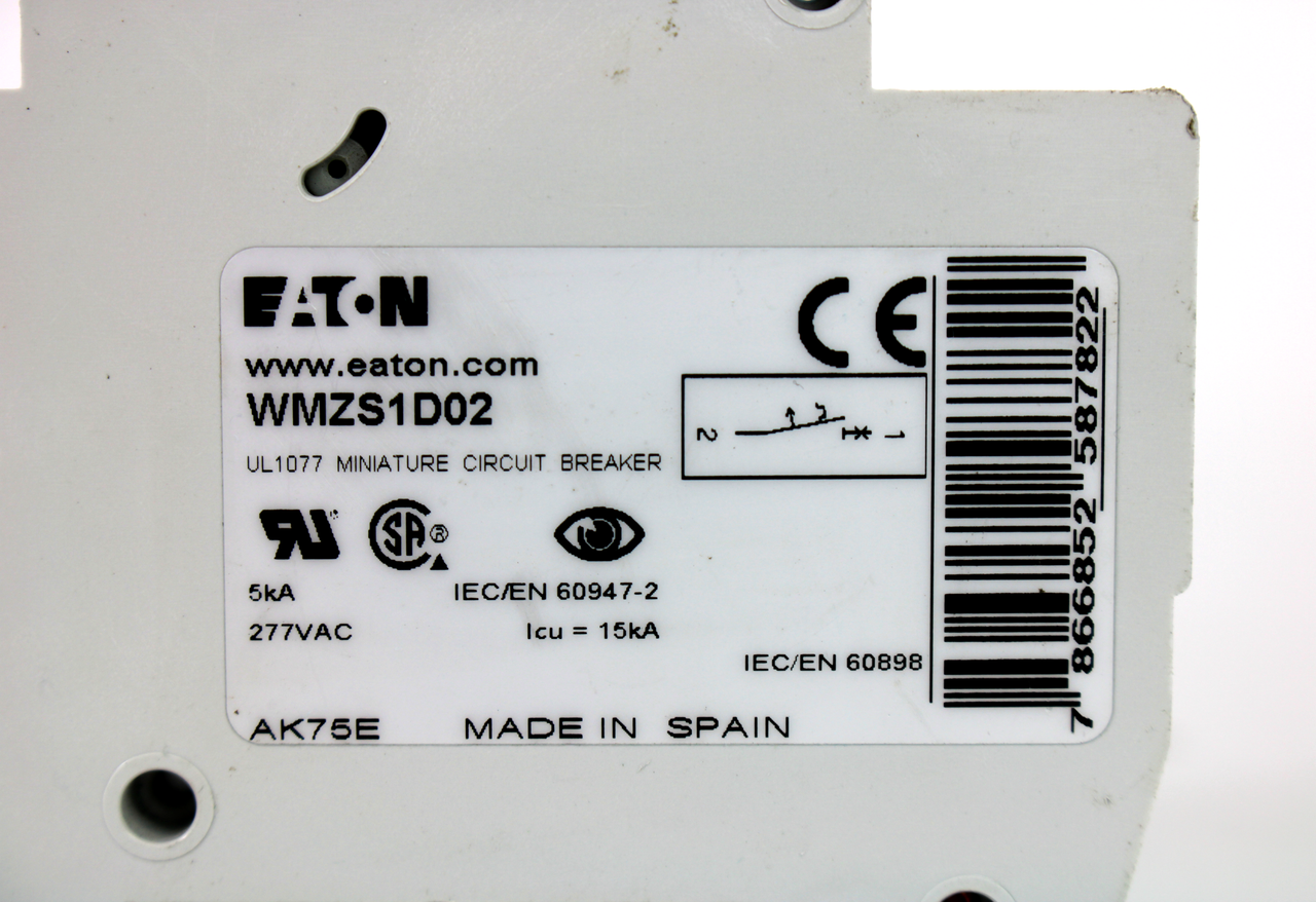 EATON Eaton WMZS1D02 WMZS Supplementary Protector 2 A (DIN Rail) WMZS1D02