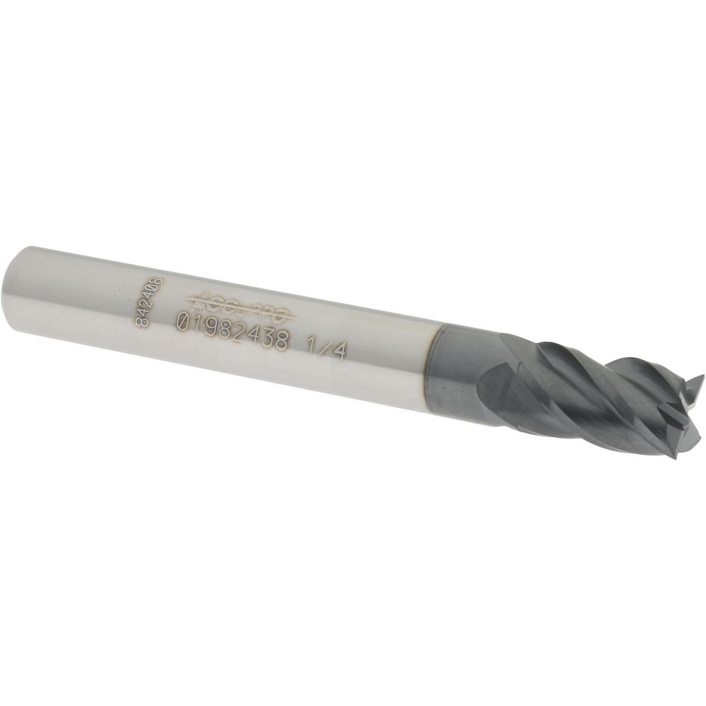 ACCUPRO Accupro 12182809 Square End Mill 1/4 in 4 Flute Carbide Altin