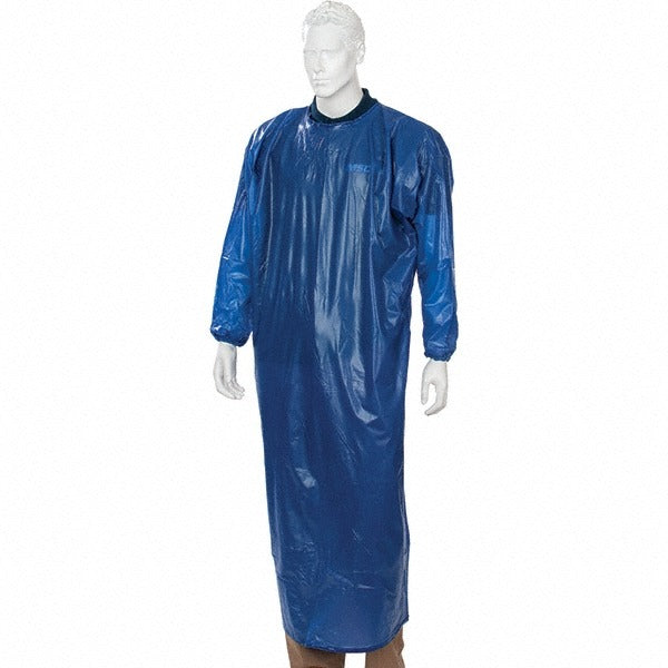 ANSELL Ansell 56-910XL Coat Apron Xl 8 Mil Pvc Oil-resistant Blue