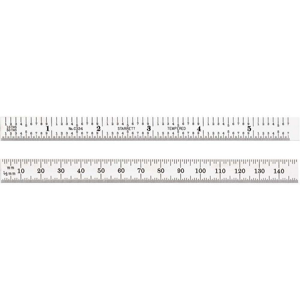 STARRETT Starrett 56262 Flexible Steel Rule 5-3/4 in Decimal Metric