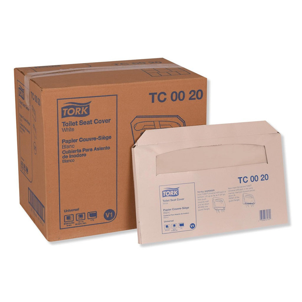 TORK Tork TC0020 Toilet Seat Covers White 250 Sheets