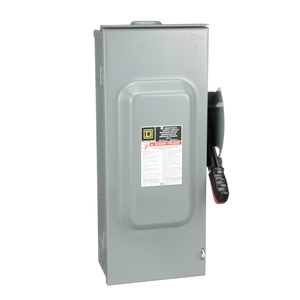 Square D H363RB Heavy Duty Safety Switch 100 Amp 600VAC 3-Pole