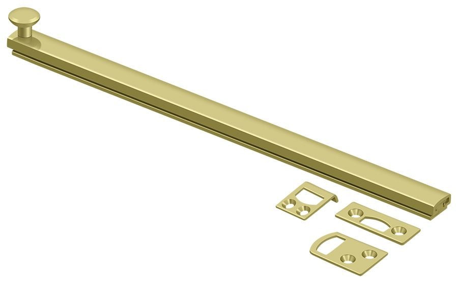 DELTANA Deltana 12SBCS3 Surface Bolt 12 in Concealed Screw Bright Brass