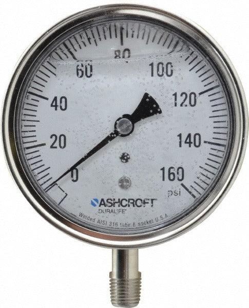 ASHCROFT Ashcroft 94487 Pressure Gauge 0-160 Psi 3.5 in Dial Npt