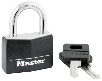 MASTER LOCK Master Lock Co 141D Solid Aluminum Padlock Black Cover