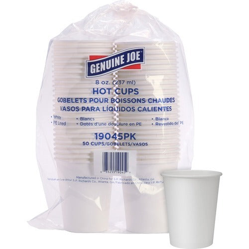 GENUINE JOE Genuine Joe GJO19045 8 Oz Hot Cup White 50 Pack