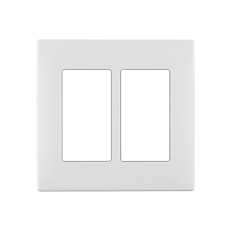 Leviton REWP2-WW Renu 2G Screwless Wallplate White on White