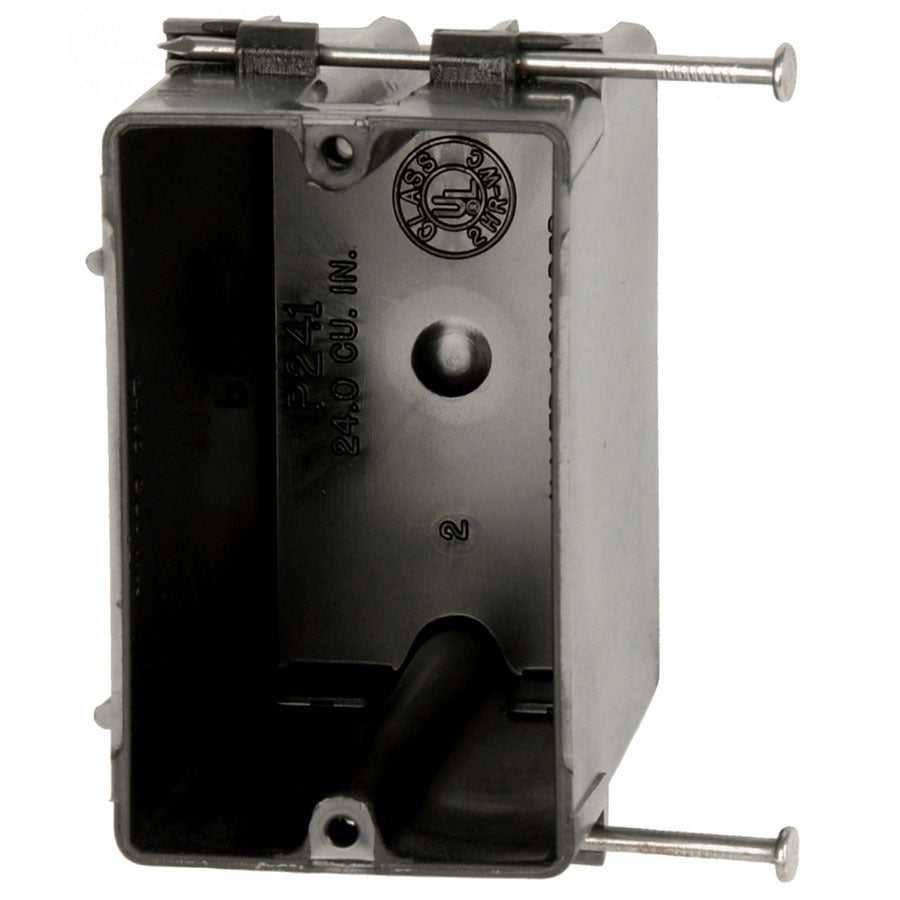 ALLIED MOULDED PRODUCTS ALLIED MOULDED PRODUCTS P-241 1-Gang Switch Outlet Box Angled Mid Nails