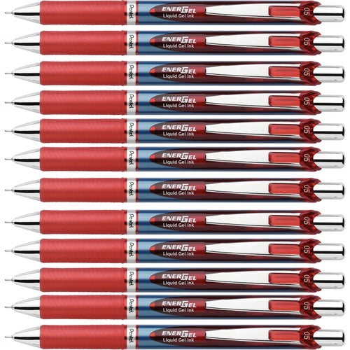 PENTEL Pentel PENBLN75BBX Retractable Gel Pen 0.5mm Red Box 12