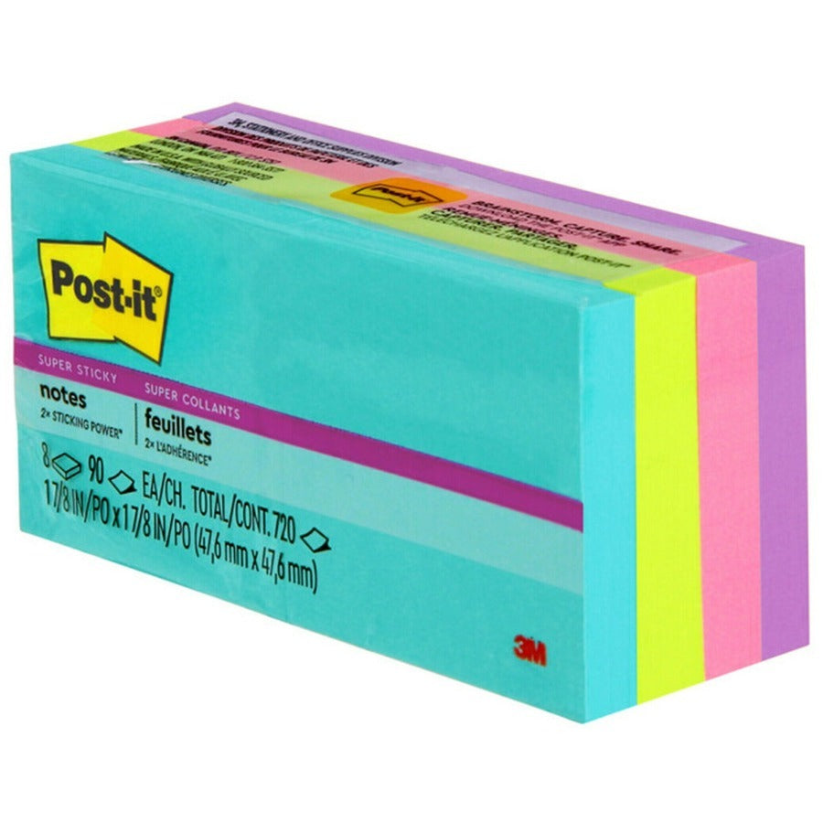 3M 3M MMM6228SSMIA Super Sticky Notes Supernova Neons 2 x 2 (720 sheets / 8 pads)