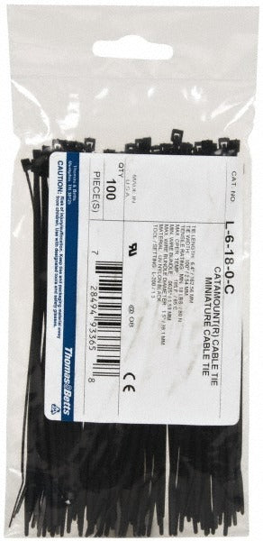 THOMAS & BETTS Thomas Betts L-6-18-0-C Standard Cable Tie 100 Pack