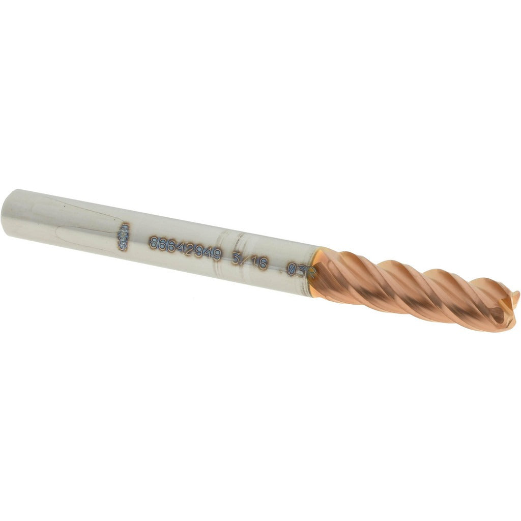 ACCUPRO Accupro 12182423 Corner Radius End Mill 3/16in 4 Flute Ticn