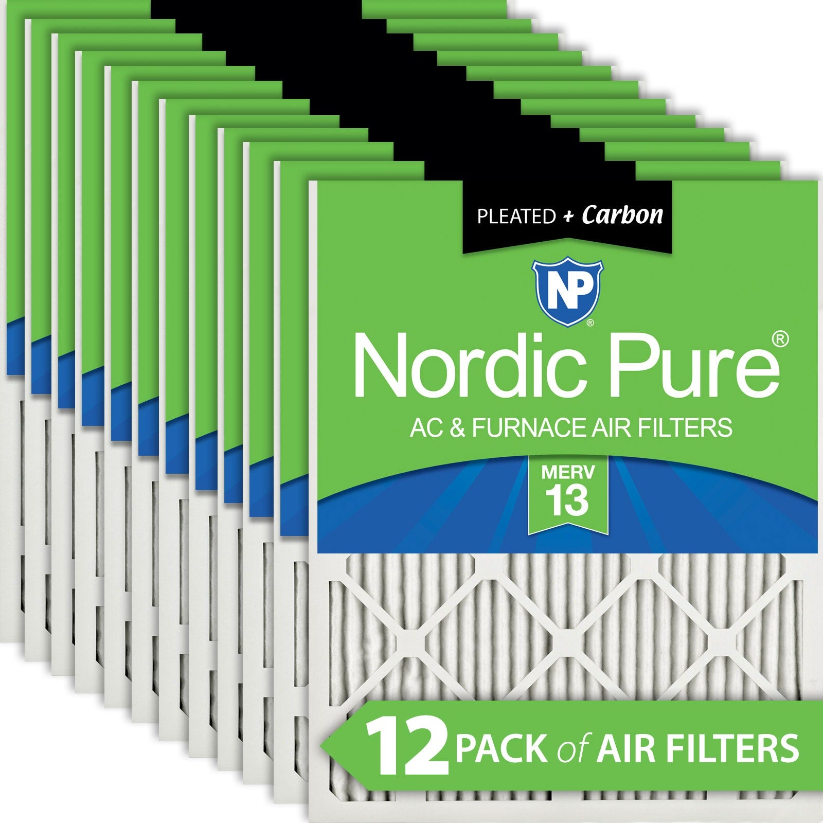 NORDIC PURE Nordic Pure 17x25x1ExactCustomM13+C-12 Merv 13 Filter 12pk