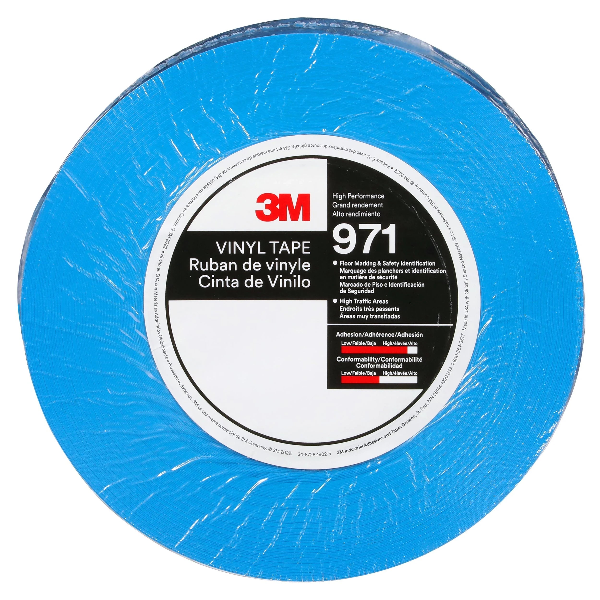 3M 3M 7100253517 Durable Floor Marking Tape 971 (3 in x 36 yd, 17 mil, 4 Rolls/Case)