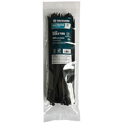 TRUGUARD Ironcube Works NL-5X300-100B Nylon Cable Ties 11in Black 100 Pack