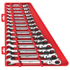 Milwaukee 48-22-9413 15Pc SAE Flex Head Ratcheting Combination Wrench Set