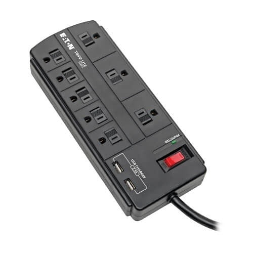 TRIPP LITE Tripp Lite TLP88USBB Surge Protector 8 Outlet 2 Usb
