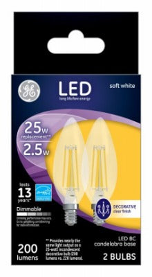 GE G E Lighting 22560 Led Candelabra Bulb 2.5W 2700K 2 Pack