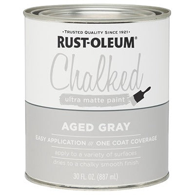RUST-OLEUM Rust-oleum 285143 Chalked Paint Aged Gray 30 Oz