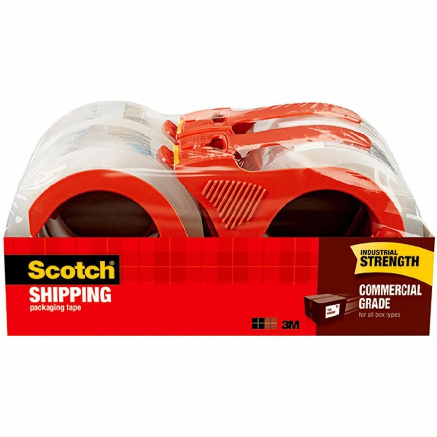 3M 3M MMM37504RD Commercial-Grade Shipping/Packaging Tape 1.88 in x 54.6 yd (4 Pack)