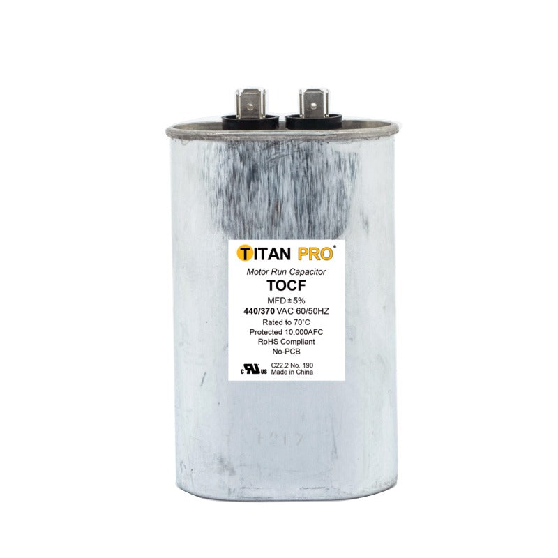 TITAN PRO Titan Pro TOCF45 Run Capacitor 45 MFD 440/370 Volt (Oval)