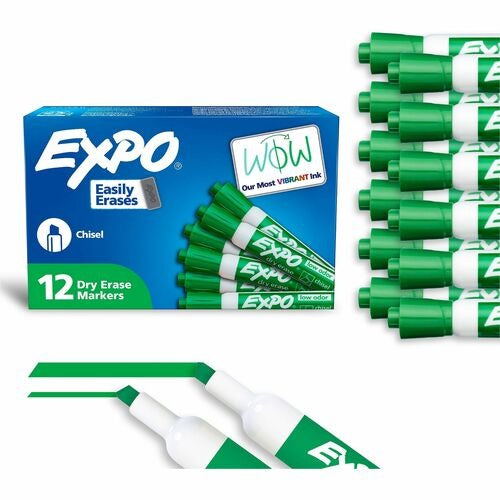 SHARPIE Newell Brands SAN80004A Dry Erase Marker Chisel Tip Green 12