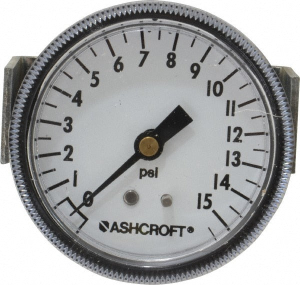 ASHCROFT Ashcroft 662876001422 Pressure Gauge 0-15 Psi 2.5 in