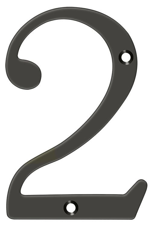 DELTANA Deltana RN6-2U10B 6 Inch Brass House Number Oil Rubbed Bronze