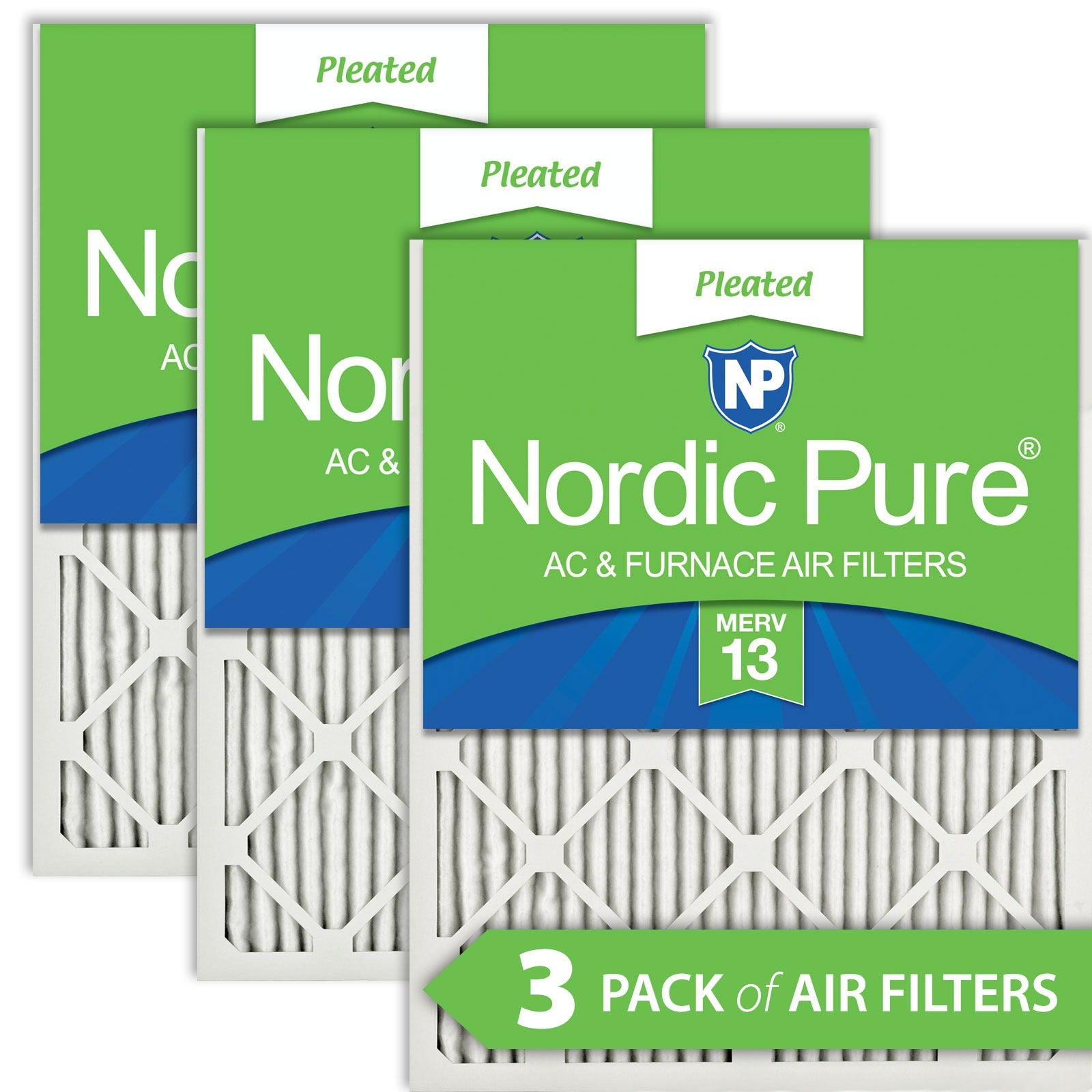 NORDIC PURE Nordic Pure 18x20x1M13-3 Merv 13 Air Filter 3 Pack