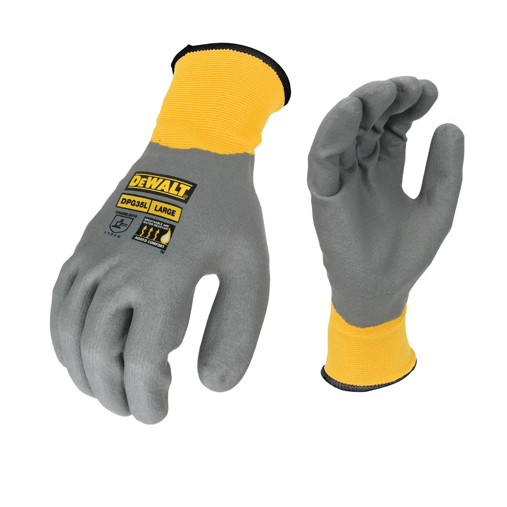 DEWALT Dewalt DPG35L Water-Resistant Breathable Work Glove Large (Pack of 1)
