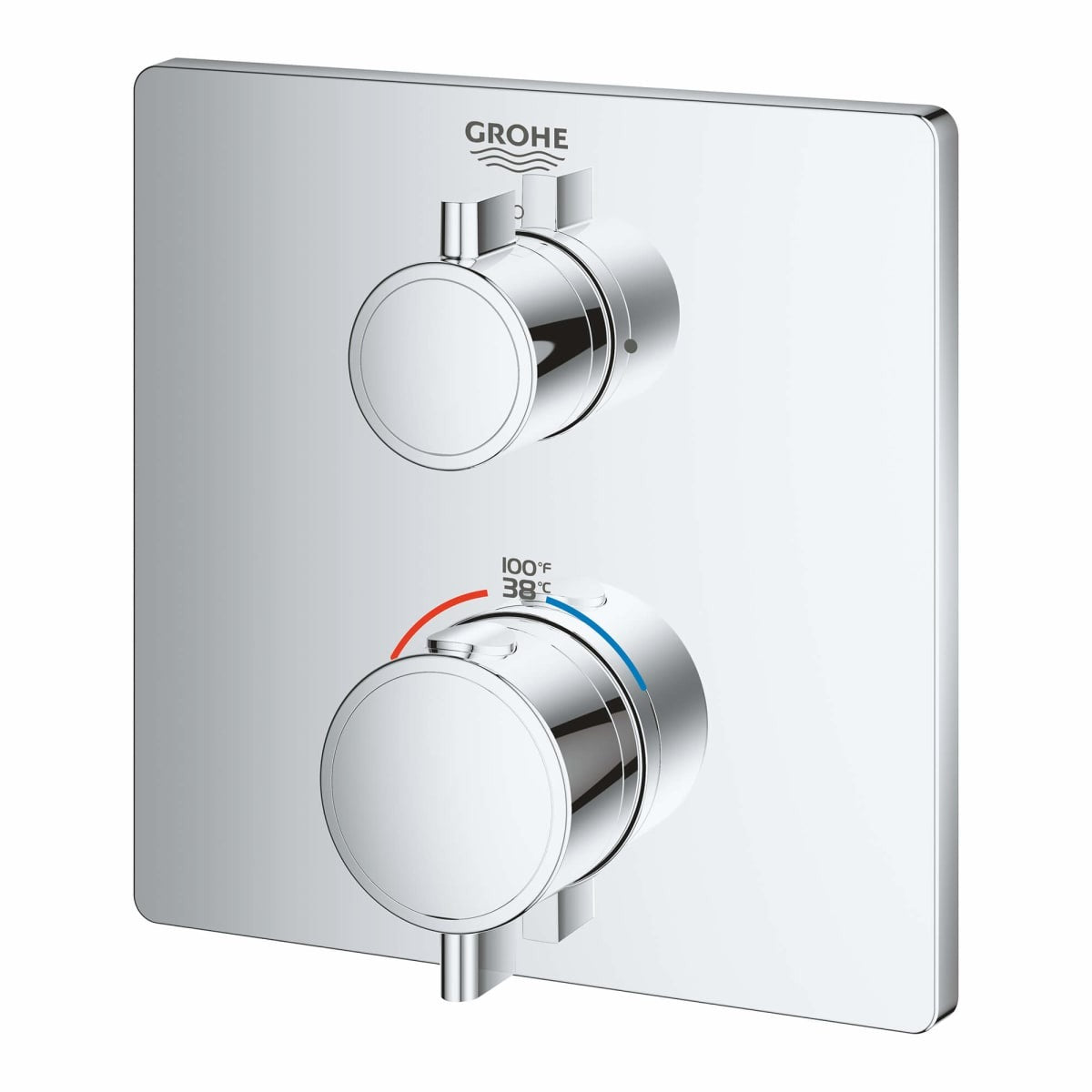 GROHE GROHE 24111000 Grohtherm Two Handle Thermostatic Valve Trim StarLight Chrome