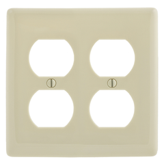 Hubbell NP82LA 2-Gang Light Almond Nylon Standard 2-Duplex Receptacle Wallplate