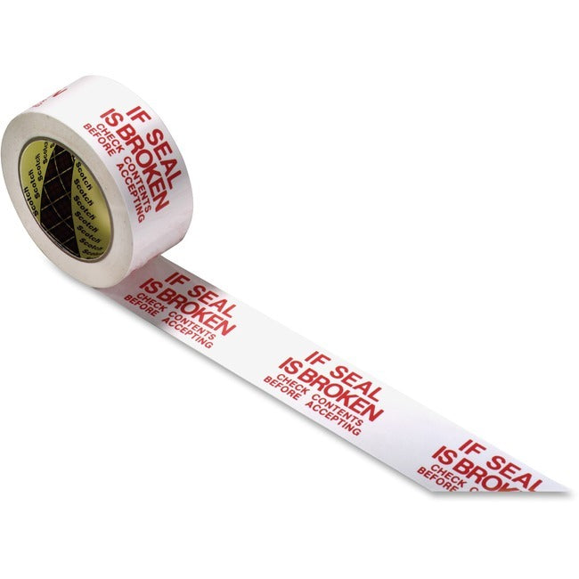 3M 3M MMM3771 Scotch Preprinted Message Seal Broken Tape 1.88 in x 109.36 yd 1 Roll 3771
