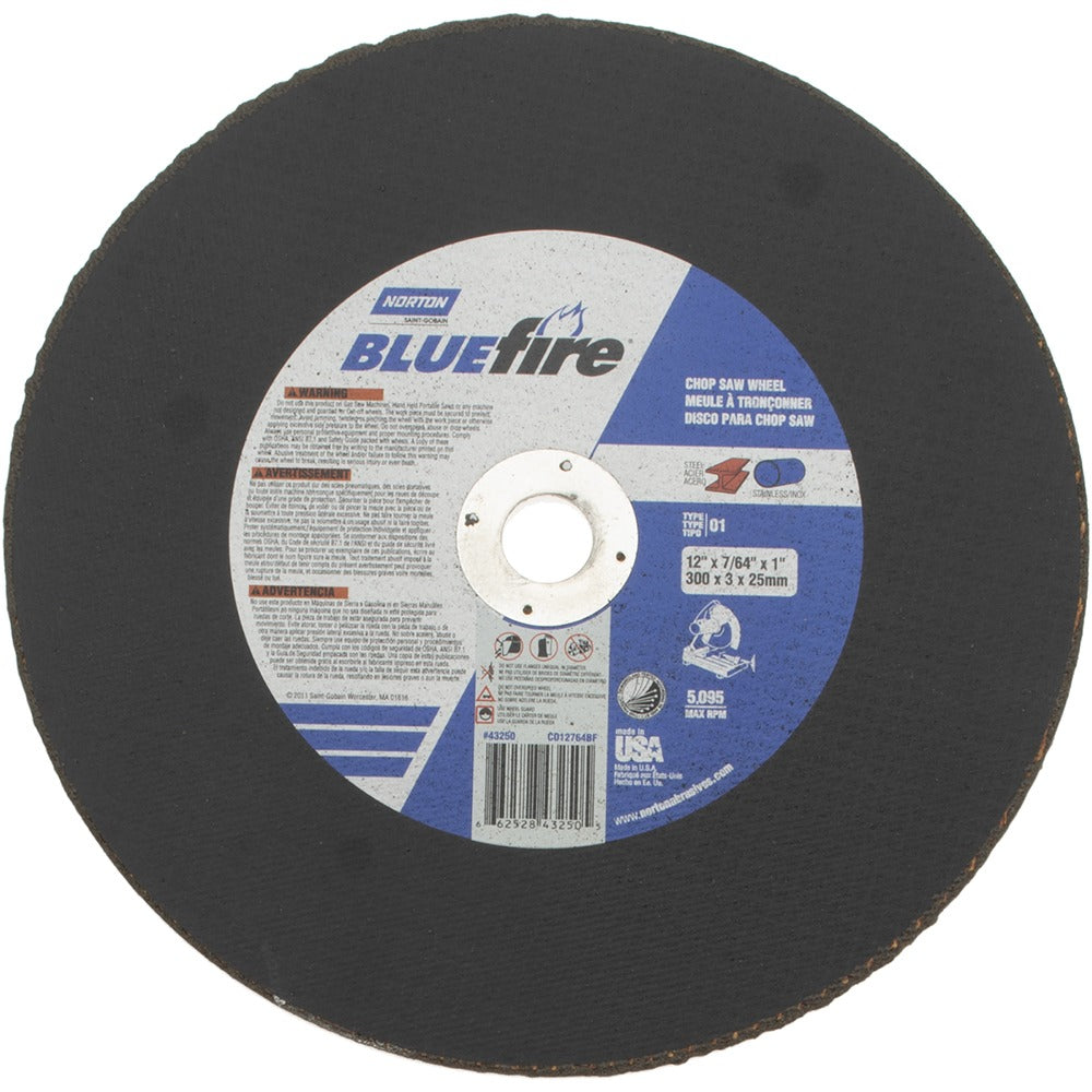 NORTON Norton 66252843250 Cut-off Wheel 12 in Type 1 Zirconia Alumina