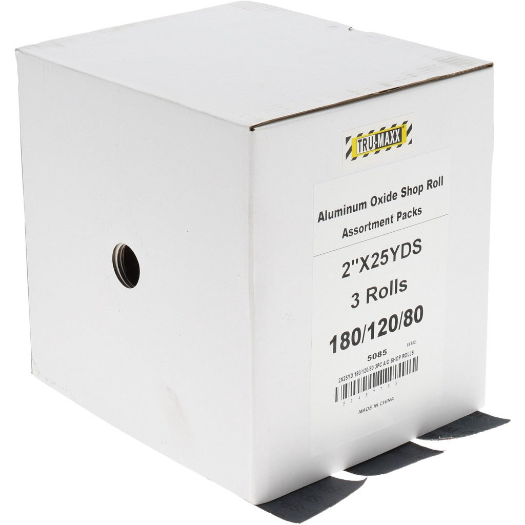 TRU-MAXX Tru-maxx 5085 Abrasive Shop Roll Kit 80 120 180 Grit 3 Pack